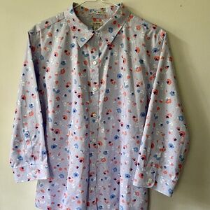 L.L. Bean Women’s Wrinkle-Free Cotton Shirt, Large, 3/4 Sleeves